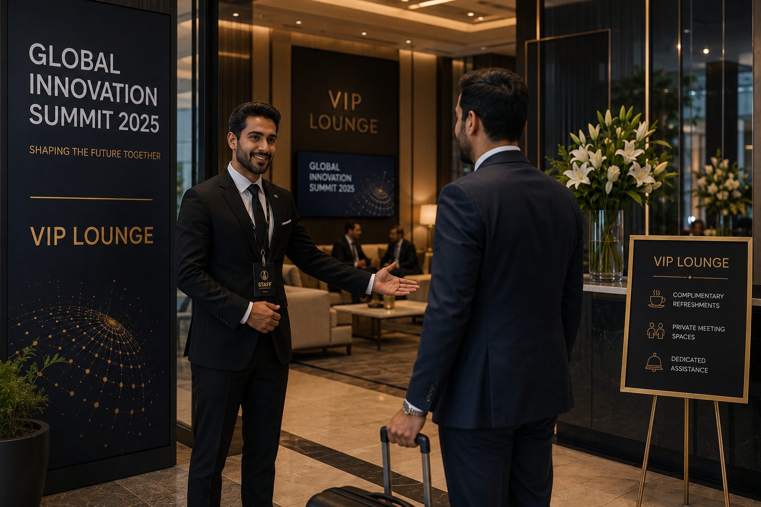 VIP delegate lounge welcome